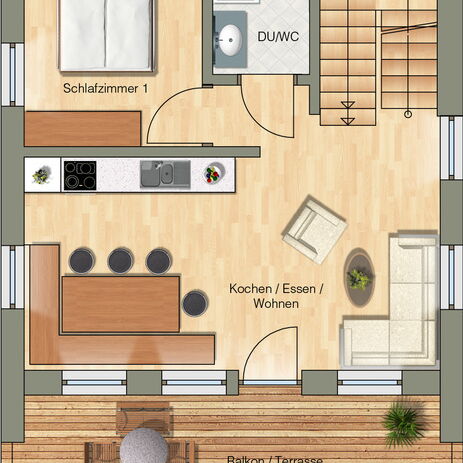 Ferienhaus Grundriss- Erdgeschoss