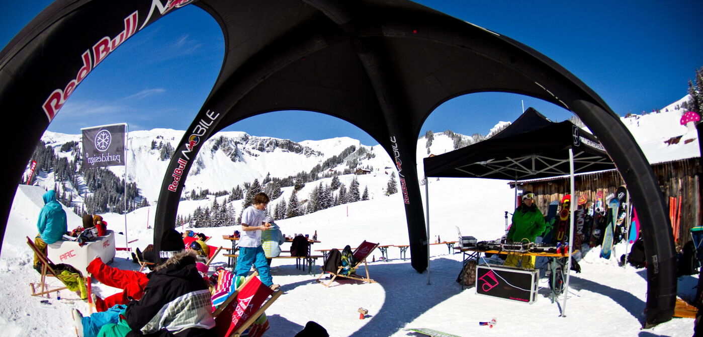 Snowboarden im Burton Snowpark